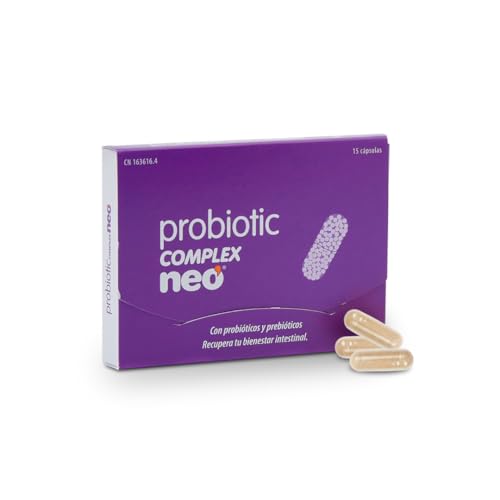 NEO | Probiotic Complex | 15 Cápsulas | Con Microgránulos a Base de Probióticos y Prebióticos | Mejora las Funciones Digestivas | Ayuda al Bienestar Intestinal