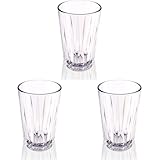 APS Vaso de cristal de Tritan de 0,2 litros, sin BPA, apilable, vidrio reutilizable y apto para lavavajillas, 200 ml, transparente (Paquete de 3)