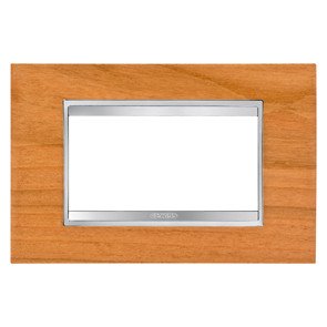 Gewiss GW16204LC Chorus Lux Placca, 4 Posti, Ciliegio