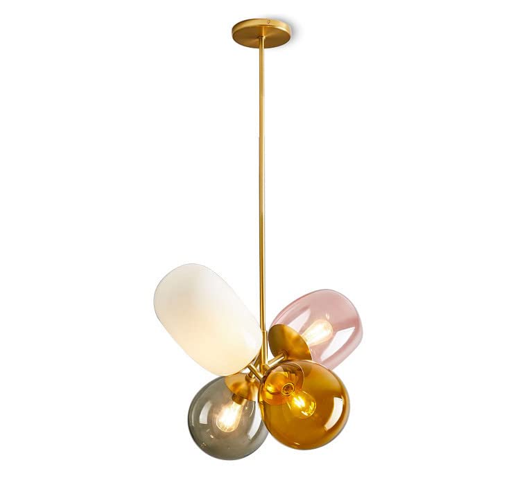 Fulesi Modern Globe Pendant Lights Simple Gold Flush Mount Ceiling Light Fixture Creative Balloon Art Hanging Lighting for Kitchen Island for Bedroom Living Room Restaurant Children's Room