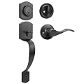 Probrico Front Door Lock Set Black Front Door Handle Set, Entry Door Locksets with Deadbolt Single Cylinder Front Door Handle and Deadbolt Set, 1 Set