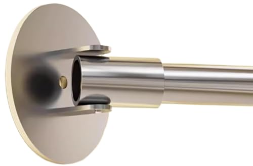 Wunnicx伸縮ポール調節可能なフランスのソケットを備えたステンレス鋼のワードローブポールブラケット、傾斜壁用の円形延長ポール、衣類用のクローゼットハンギングフランスのブラケットブラケット、物干しポール、カーテンポール、シャワーカーテンポール (90cm