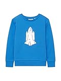 Klassisches Sweatshirt mit glänzedem, im dunkel leuchtendem Print , Mit Rippbündchen am Saum