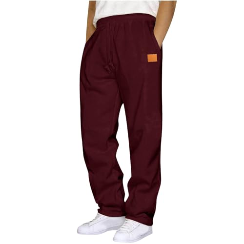 Men's Casual Cargo Sweatpants Baggy Open Bottom Waist Drawstring Fleece Joggers Hiking Workout Pants with Pockets