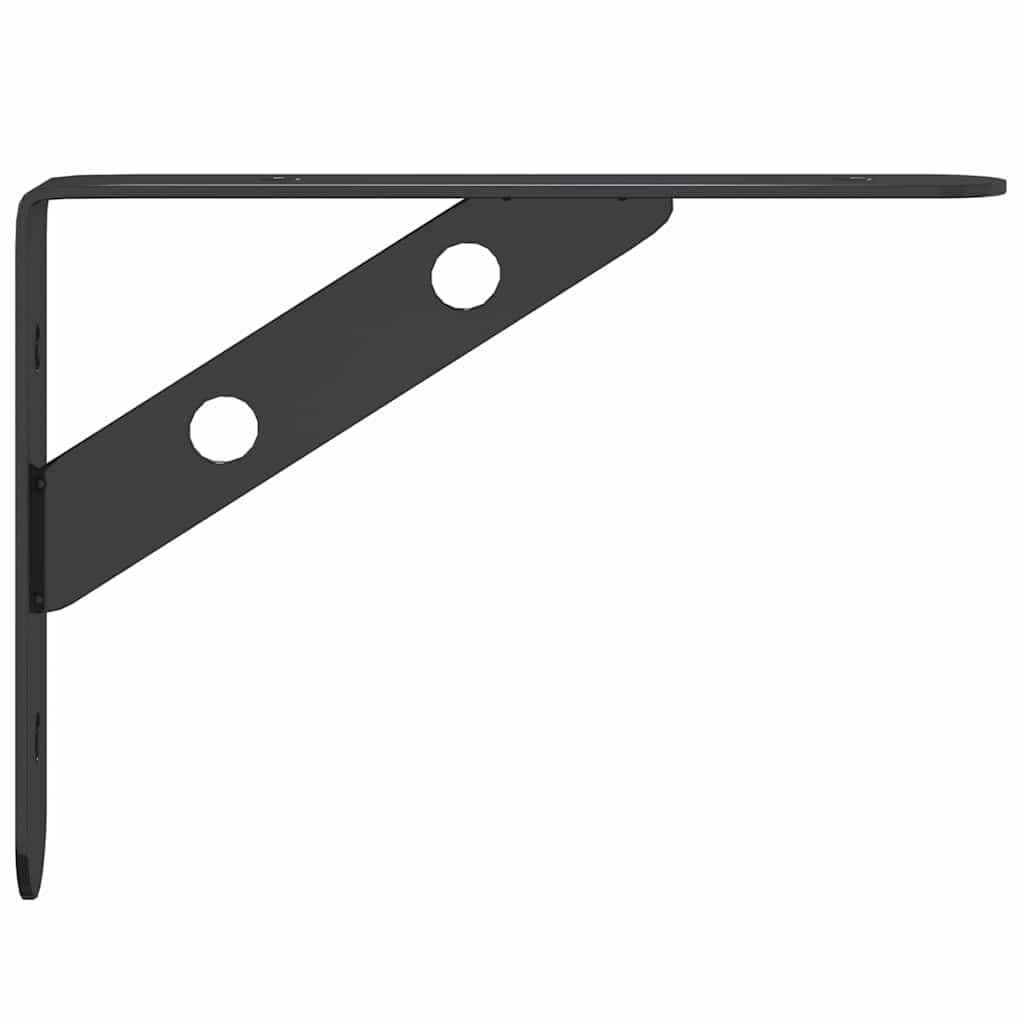 Supporti per mensole in acciaio inox, nero, 15 x 2,5 x 11,5 cm, 4 pezzi, con console da parete, mensola sospesa, mensola sospesa, libreria e portaspezie, salvaspazio e moderno