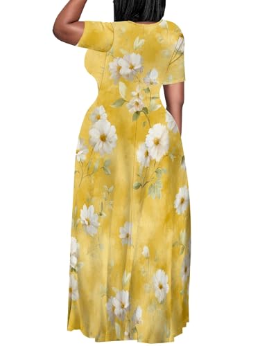 Image of Plus Size Maxi Dresses for Curvy Women T-Shirt Summer Sun Dresses Loose Fit