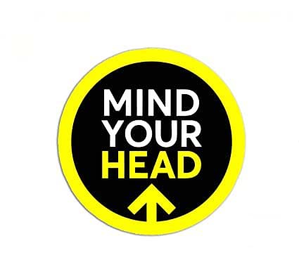 ISEE 360® Mind Your Head Sign Safety Caution Sticker for Office Industrial Bedroom Signages Black and Yellow Vinyl Decals L x H 18 x 18 Cms (B07NQW3R7W) Amazon Price History, Amazon Price Tracker