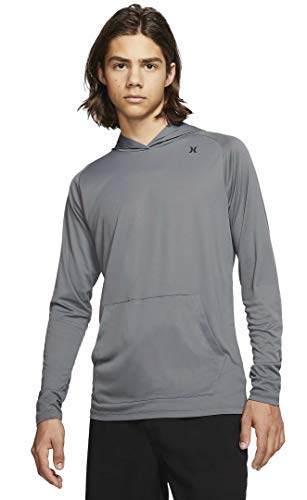 Hurley Men s Nike Dri-Fit Long Sleeve Sun Protection +50 UPF Rashguard Shirt, Iron Grey, XXL