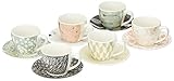 Tognana IR685345565 Paquete de 6 Tazas de café con Plato, Multicolor