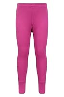 Mountain Warehouse Talus Kids Base Layer Thermal Pants - Moisture Wicking, Lightweight & Quick Drying Leggings, Boys & Girls - Spring Summer, Outdoors & Travelling Bright Pink Kids Size 11-12 Years