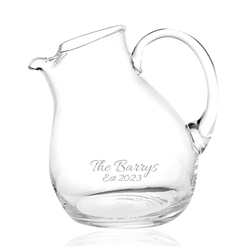 Lenox Personalized Tuscany Party Pitcher, Custom Engraved Large 80oz Crystal Glass Drink Pitcher for Sangria, Lemonade, Iced Tea, Cocktails