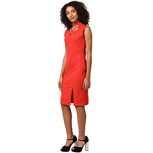 Image of Harpa Choker Neck Solid Dress