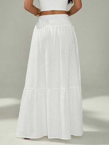 Milumia Women's High Waist Ruffle Hem Maxi Skirt Split Thigh High Beach Long Skirts3