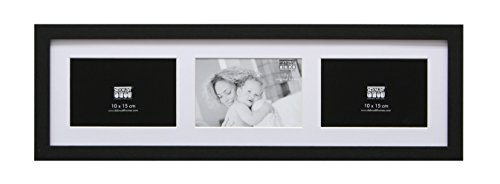 Deknudt Frames S66KC3 Bilderrahmen 10x15 Bilderrahmen Schwarz, 3 Bilder horizontal Holz Fotokader Cover