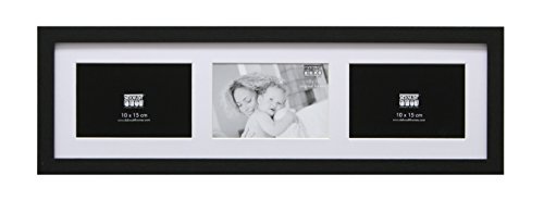 Deknudt Frames S66KC3 Bilderrahmen 10x15 Bilderrahmen Schwarz, 3 Bilder horizontal Holz Fotokader