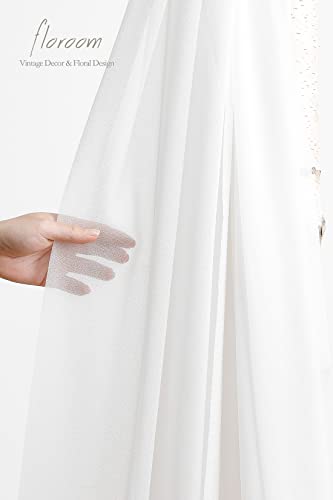 Floroom Wedding Arch Draping Fabric 2 Panels 20Ft White Chiffon Fabric Drapes Arbor Drapery Wedding Ceremony Reception Swag Decorations #TOP4