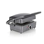 Cuisinart Grill & Sandwich maker, Sandwich toaster, panini press, electric grill, Non-stick Removable, interchangeable plates, Health grill, less oil, Midnight Grey, GRSM4U