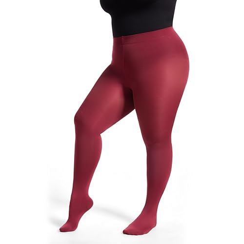 Image of Frola Plus Size Fleece Lined Tights Women Winter Warm Thermal Tights, 11+ Colors High Waisted Opaque Pantyhose