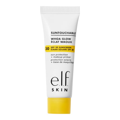 e.l.f. SKIN Suntouchable Whoa Glow SPF 30 Mini, Sunscreen & Makeup Primer For A Glowy Finish, Made With Hyaluronic Acid, Vegan & Cruelty-Free, Sunbeam