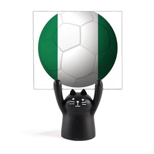 Support de mémo drapeau Nigeria pince note chat noir résine