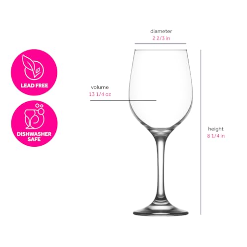 Verres à vin de dégustation transparents avec pied stable lot de 6 - 6