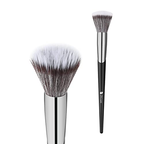DUcare Stippling Blush Brush Cheek Brush Professional Brush for Blush Bronzer & Foundation Duo-Fiber Makeup Brush for Liquid Cream Putty & Powder(V07)