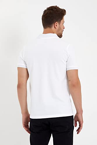 Polo blanc haut de gamme à logo chromé sophistiqué