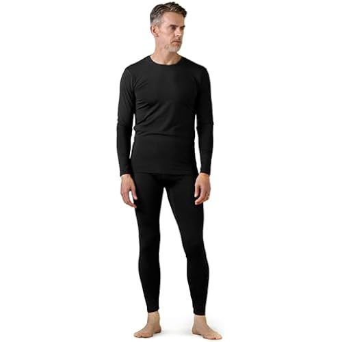 LAPASA Men's Thermal Underwear Set Soft Fleece Lined Long Johns Light/Mid/Heavy Weight Base Layer Top & Bottom M11/M24/M57