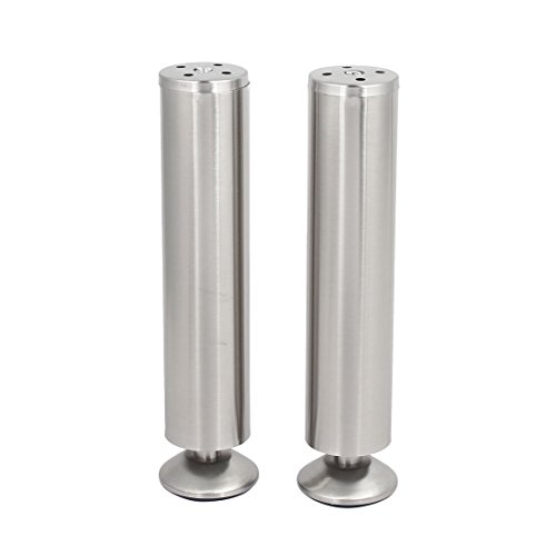 uxcell Home Cabinet Sofa Bed 50mmx250mm Stainless Steel Adjustable Leg Feet 2pcs