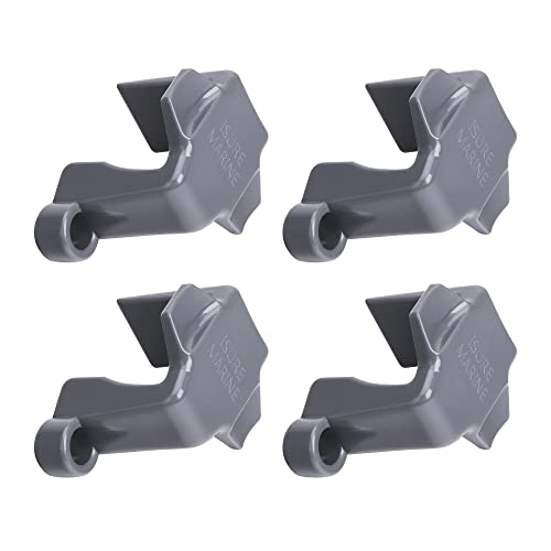 Watayo 4 PCS Pontoon Boat Fender Clips -Boat Bumper Clips Adjusters -Pontoon Boat Square Rail Fender Hanger for Docking