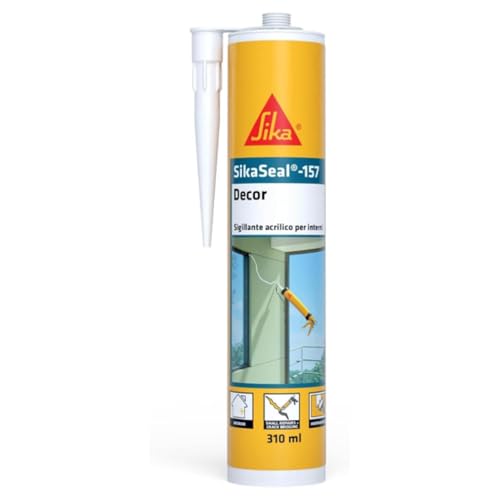 Sika - SikaSeal-157 Decor, Bianco - Sigillante acrilico - Per decorazione di interni, giunti di connessione - Asciugatura rapida - 310ml