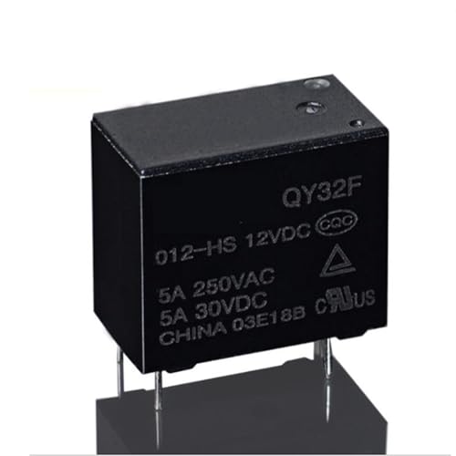 Relais de circuit imprimé 12V QY32F lot de 5 pièces à 4 broches normalement ouverts