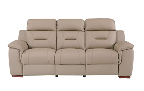 BlackJack-Furniture-Walker-Leather-Match-Upholstered-Reclining-Living-Room-Loveseat-Sofa-Beige BlackJack Furniture Walker Leather Match Upholstered Reclining Living Room Loveseat Sofa Beige