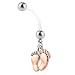 BodyJ4You Pregnancy Belly Button Ring Belly Ring Flexible Long Bar 14G
