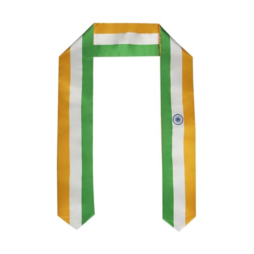 Pasksamtu India Flag Graduation Stole Sash for Study Aboard International Students Abroad Adult Unisex