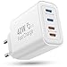 Produktbild USB C Ladegerät Mehrfach, 40W USBC Stecker 4 Port Netzteil Adapter Steckdose Kompatibel mit iPhone 16 15 14 13 12 11 Pro Max SE XS XR X 8 7 Plus, iPad, Samsung Ladestecker Schnellladegerät Ladeadapter