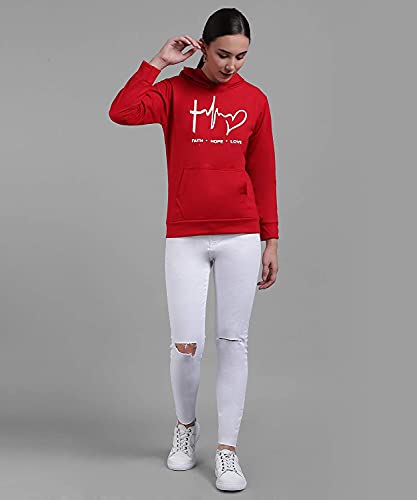 Image of Women's Printed Sweatshirt with Hoodie- Abstract Print-Stylish Pullover for Girls and Women