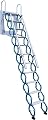 Concertina Loft Ladder Alloy Attic Access Ladder Pull Down Attic Ladder Alloy Attic Stairs with Armrests Folding Telescoping Ladder Can Load 880lbs (2.25)