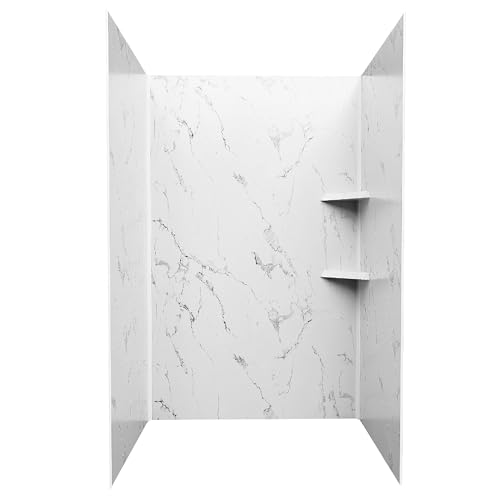 CKB Shower Surround 60' W x 36' D x 96' H, 3-Piece Acrylic Shower Wall Panels, Waterproof Cut to Fit...