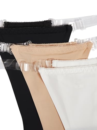 GORGLITTER Women's 3 Pack Clear Strap G String Thongs No Show Invisible Underwear Low Rise Panties3