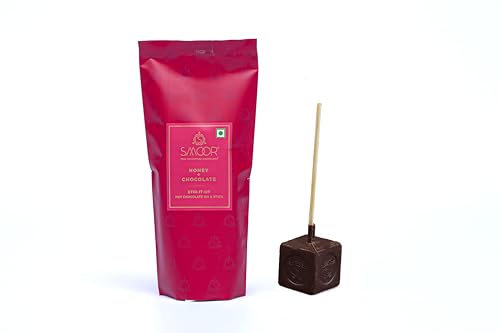 Image of SMOOR Stir-it-Up Hot Chocolate Cubes - Honey | DIY dissolvable hot chocolate on a stick | Hot chocolate | Perfect For Snacking,Birthday,Anniversary, Gifting | 90g(Pack of 4)