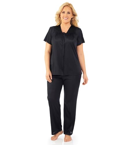Image of Exquisite Form 90107 Women's Nylon Tricot Short Sleeve Matching Pajama Set