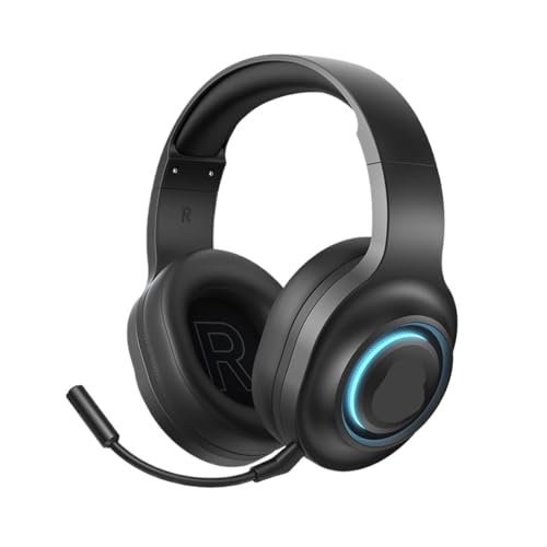 Genérico Auriculares sobre la Oreja con Controlador de 50mm, Sonido Envolvente 7,1, Auriculares inalámbricos Bluetooth 6,0 for PC, portátil, PS4/5(Black)