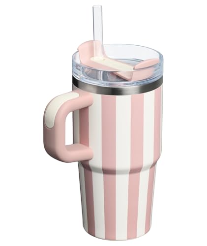 Image of STANLEY Quencher H2.0 Tumbler with Handle and Straw 20 oz | Flowstate 3-Position Lid | Cup Holder Compatible for Travel | Insulated Stainless Steel Cup | BPA-Free | Peach Whip Cabana Gloss