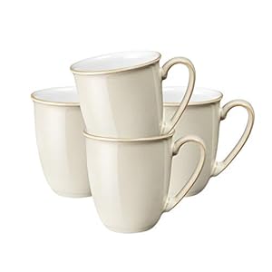 Denby Linen Set of 4 Beakers Coffee Mug Set, One size, cream neutral