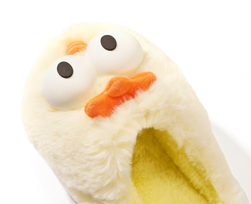 Image of Halemet Cute Chicken Slippers for Women Cartoon Animal Slippers for Women Cozy Plush Non-Slip House Slipper Indoor Outdoor