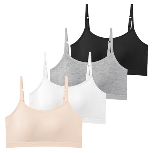 Girls Training Bra Teen Kids Sport Bras 8-10 10-12 12-14 14-16 Seamless Non-Detachable Padding