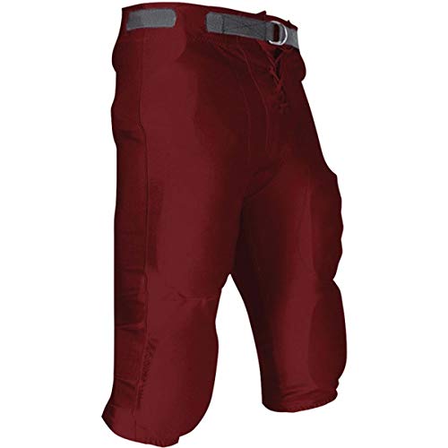 CHAMPRO Youth Slotted Dazzle Football Pant Maroon YTH 3XL