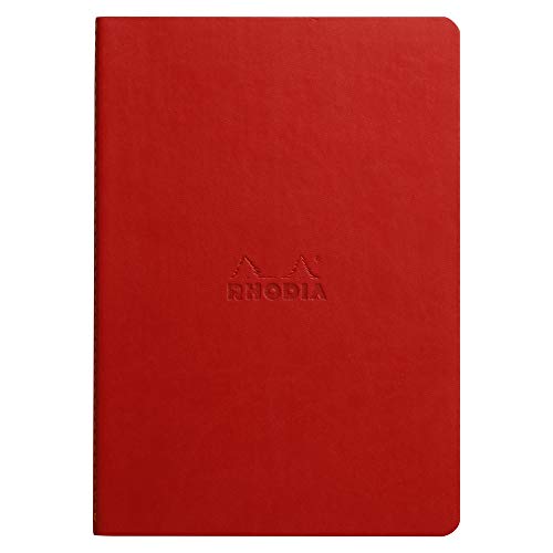 RHODIA 116412C, Soft Notebook with Raspberry Textile Stitching, A5, Lined, 64 pages, Clairefontaine Ivory Paper 90 g/m - Image 2