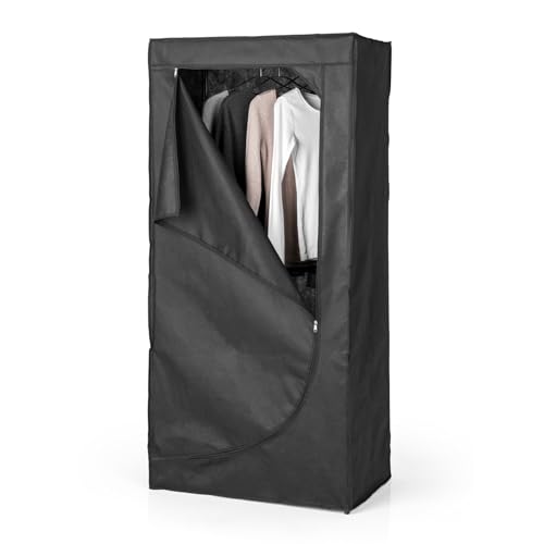 EASYmaxx Armoire en Tissu Pliable avec Fermeture éclair et Tringle à vêtements - Idéale comme Armoire de Camping ou Armoire Mobile à la Maison - Portant modulaire